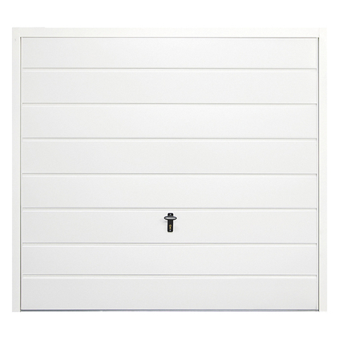 Puerta de garaje de acero blanco acanalado