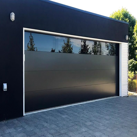 Puertas de garaje seccionales de aluminio plano completo